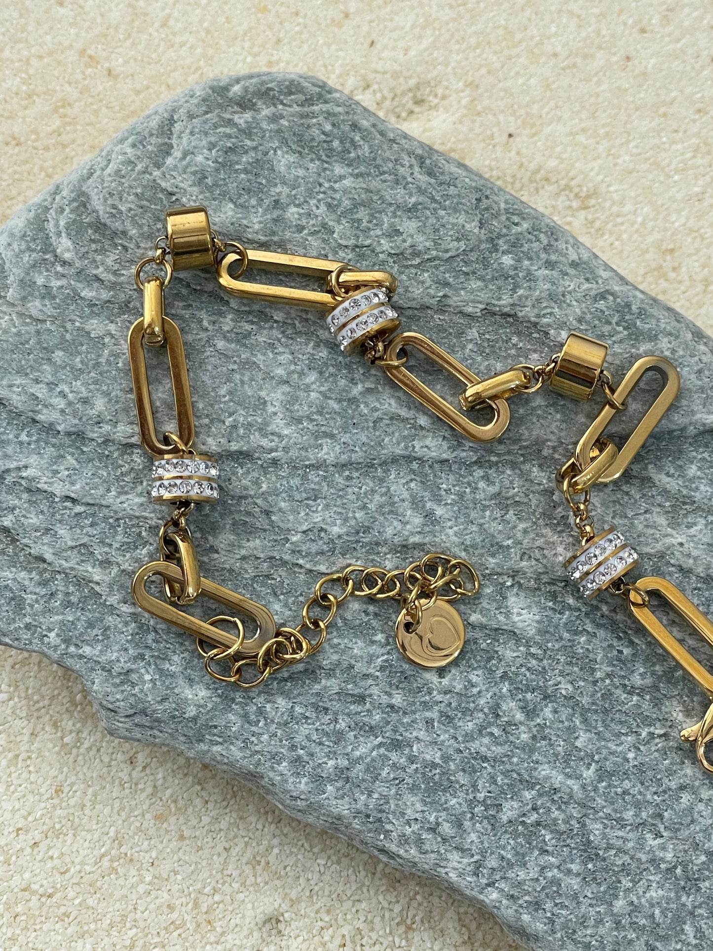 Solitaire Paperclip Link Bracelet