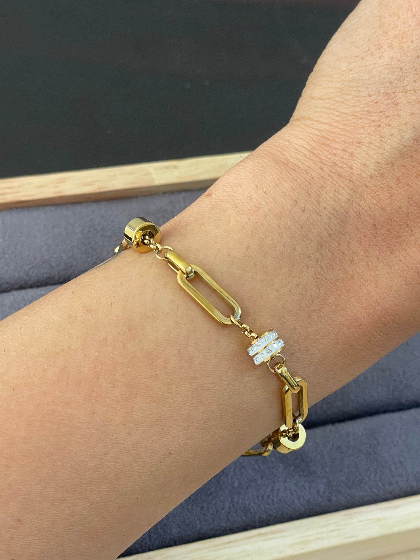 Solitaire Paperclip Link Bracelet