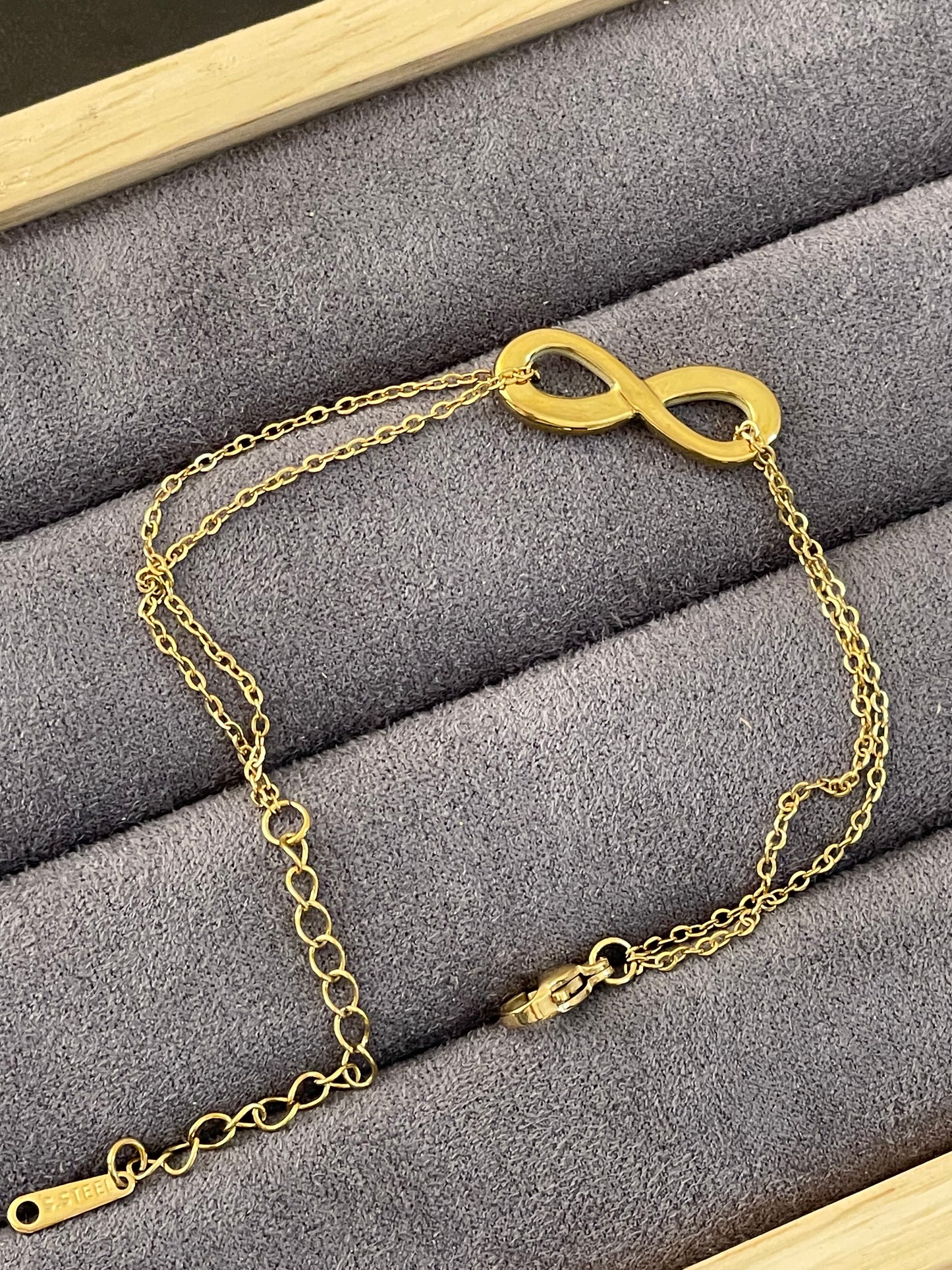 Infinity Symbol Double-Chain Bracelet.