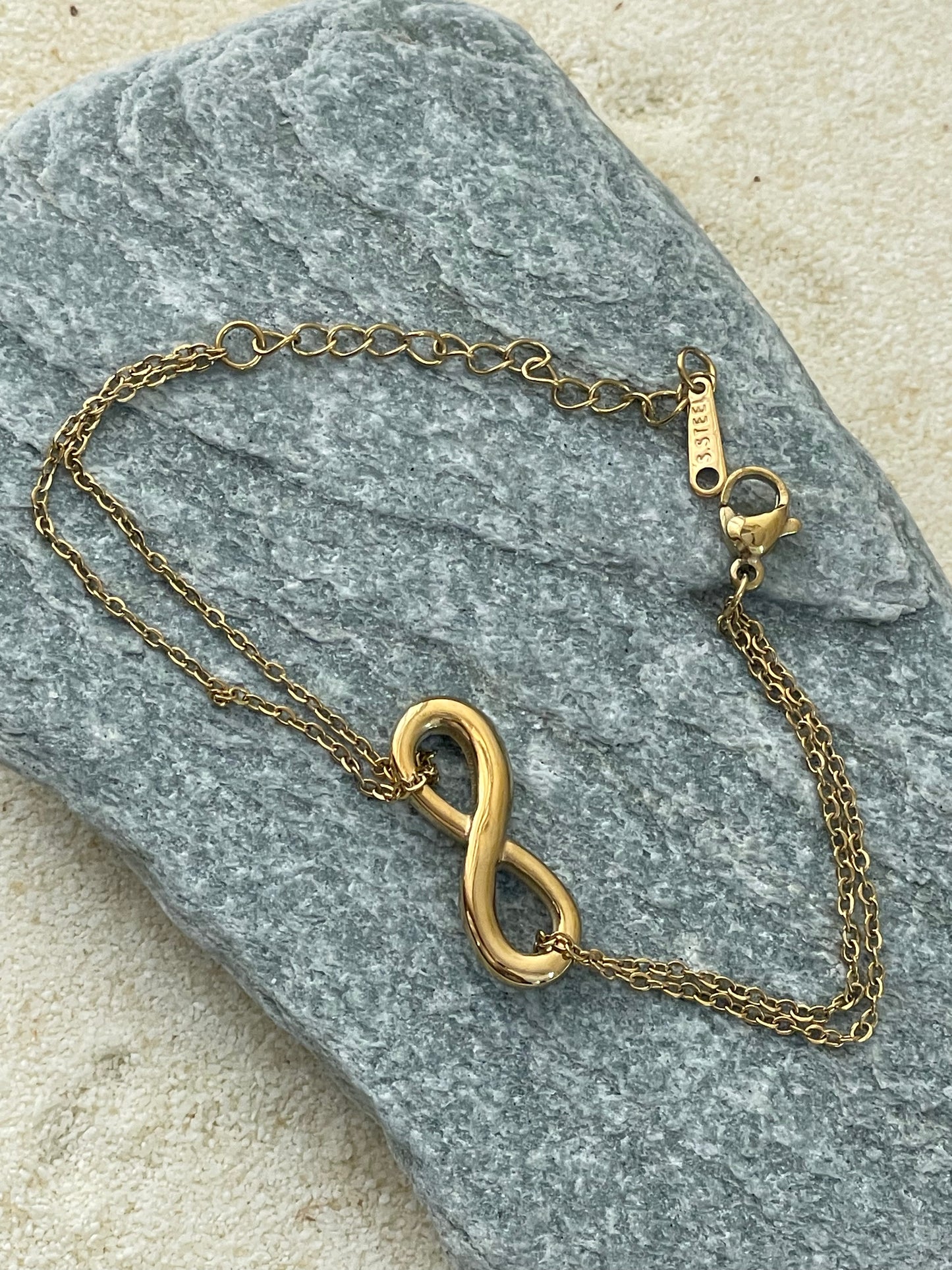Infinity Symbol Double-Chain Bracelet.