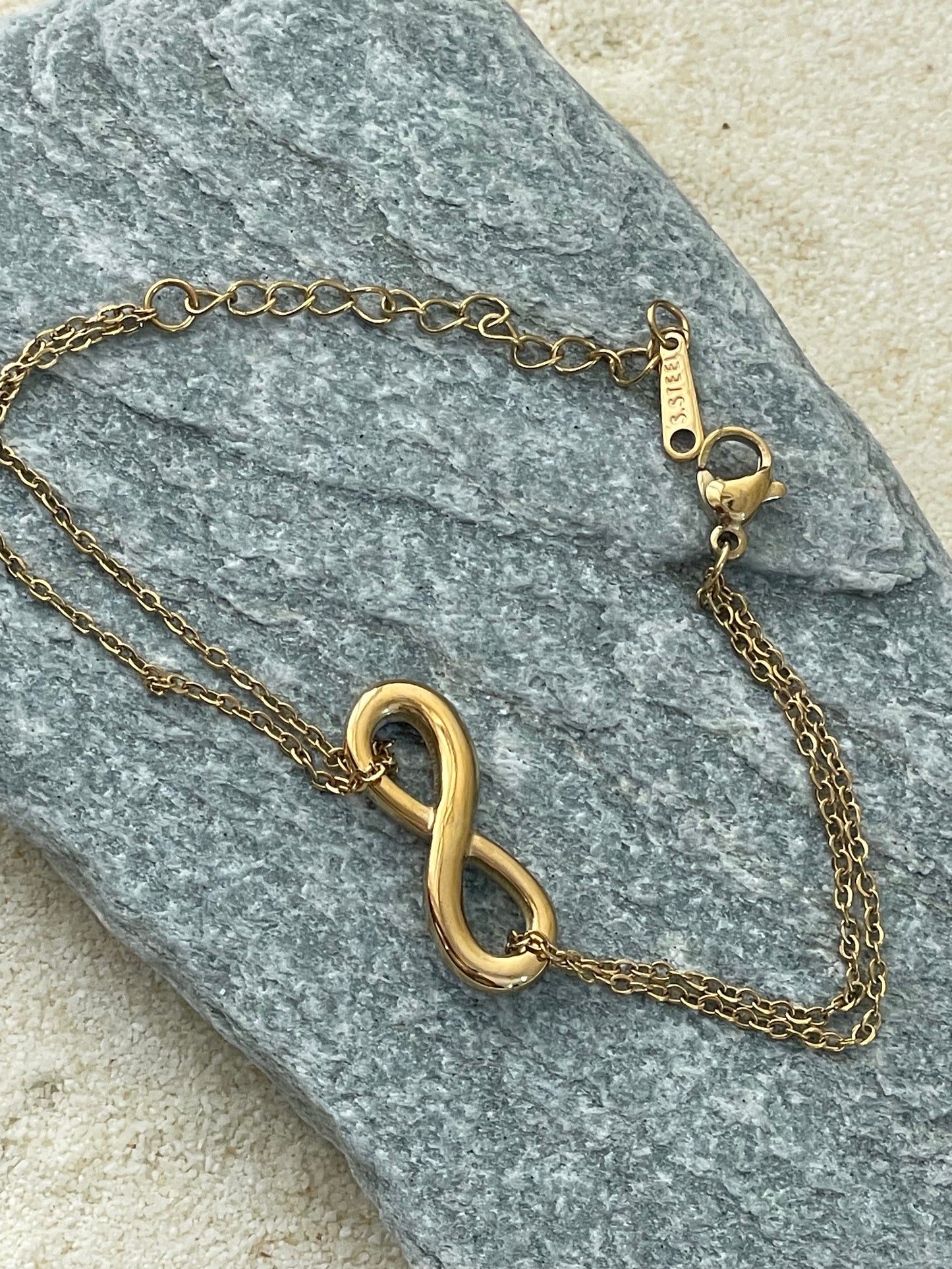 Infinity Symbol Double-Chain Bracelet.
