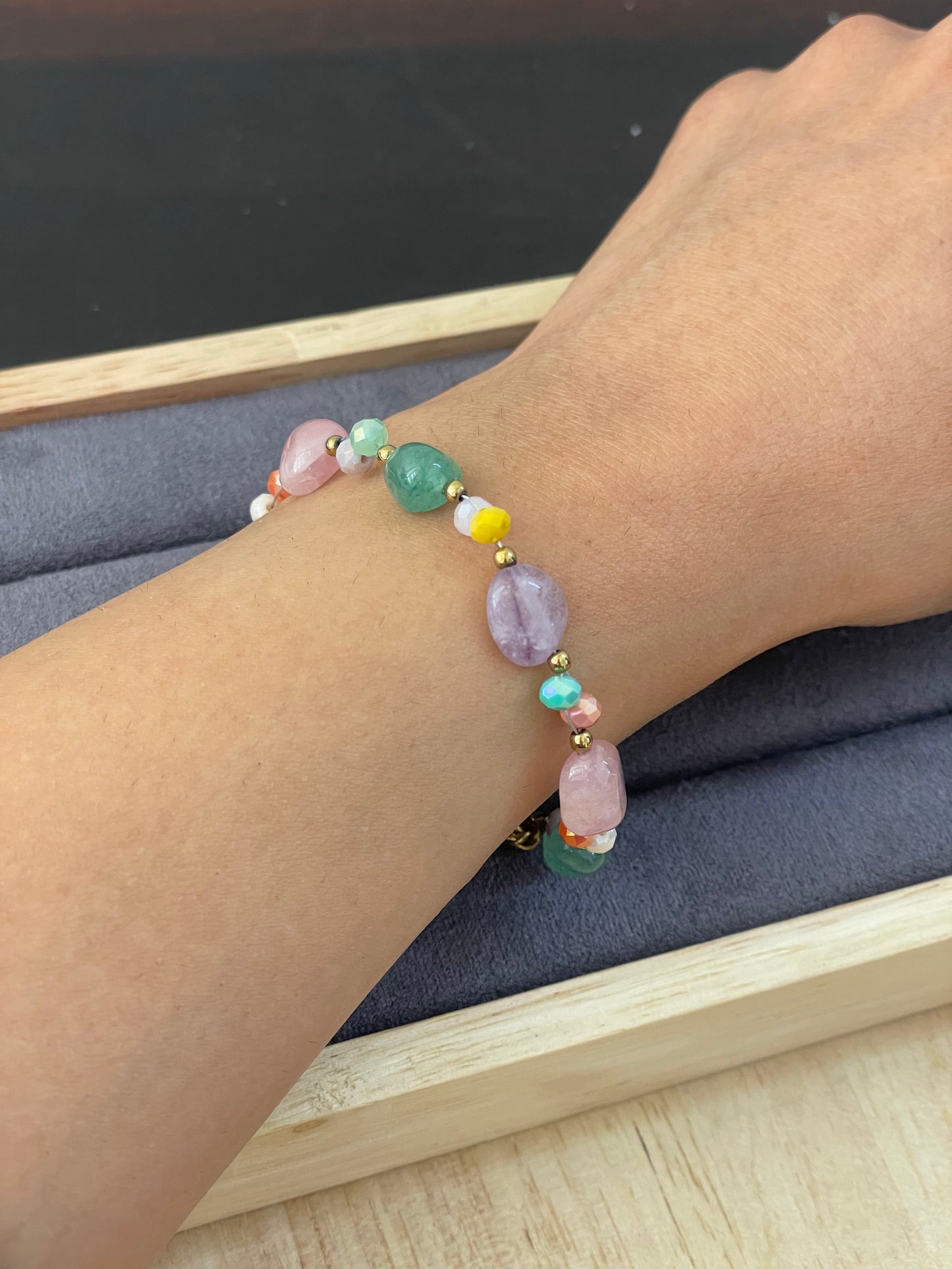 Multicolor Natural Beaded Bracelet