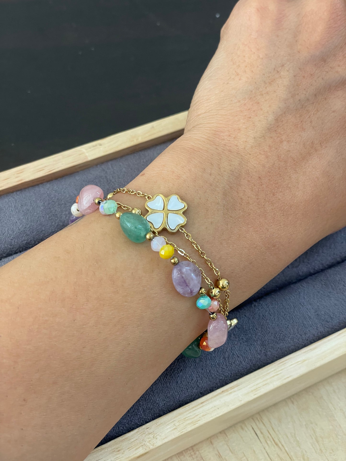 Multicolor Natural Beaded Bracelet
