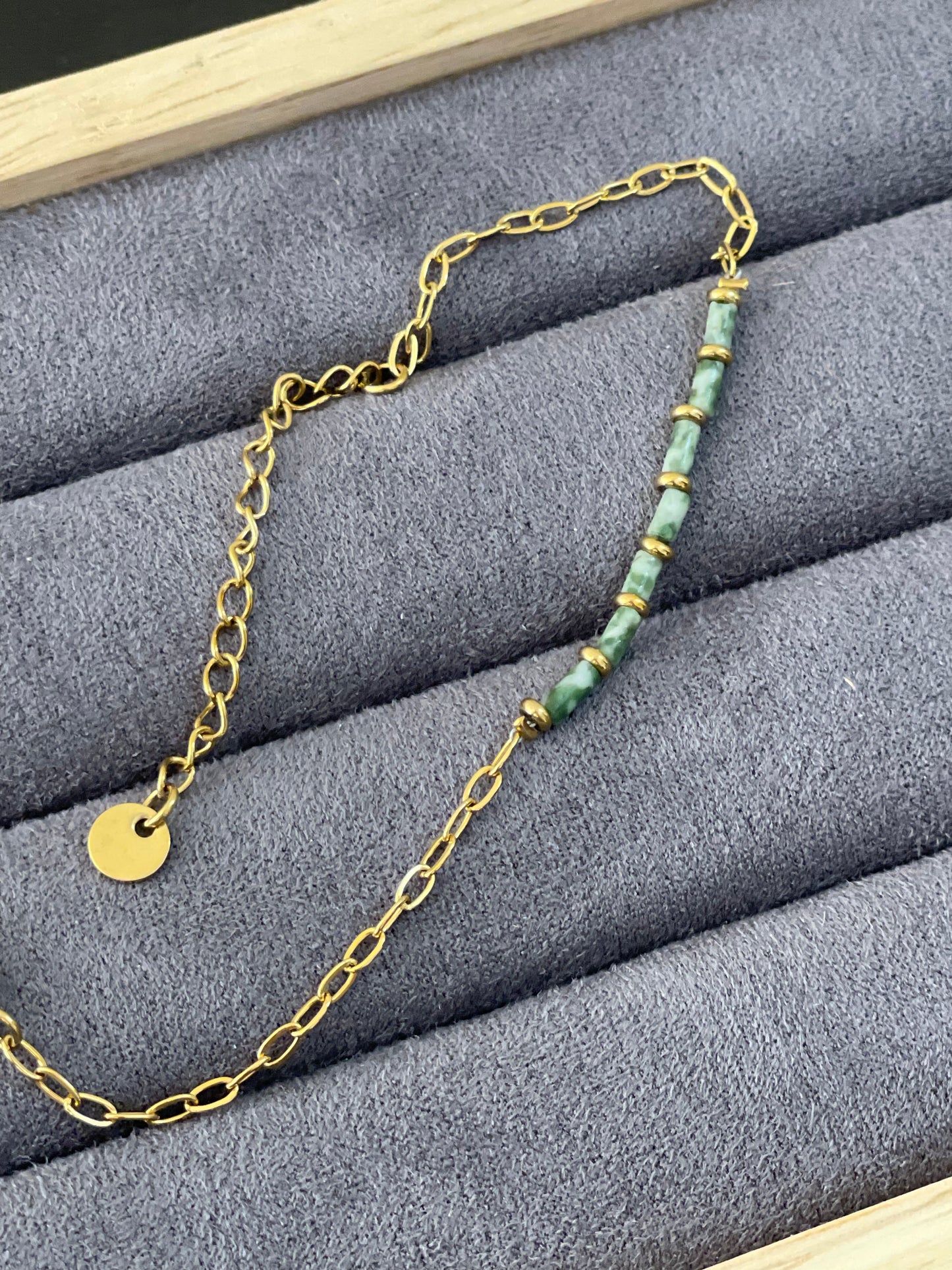 Serene Sage Minimalist Chain Bracelet