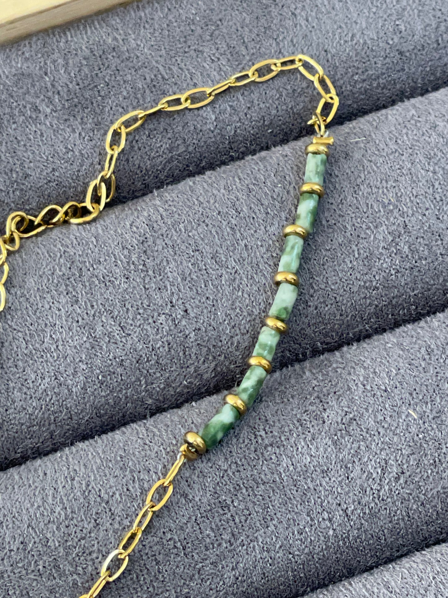 Serene Sage Minimalist Chain Bracelet