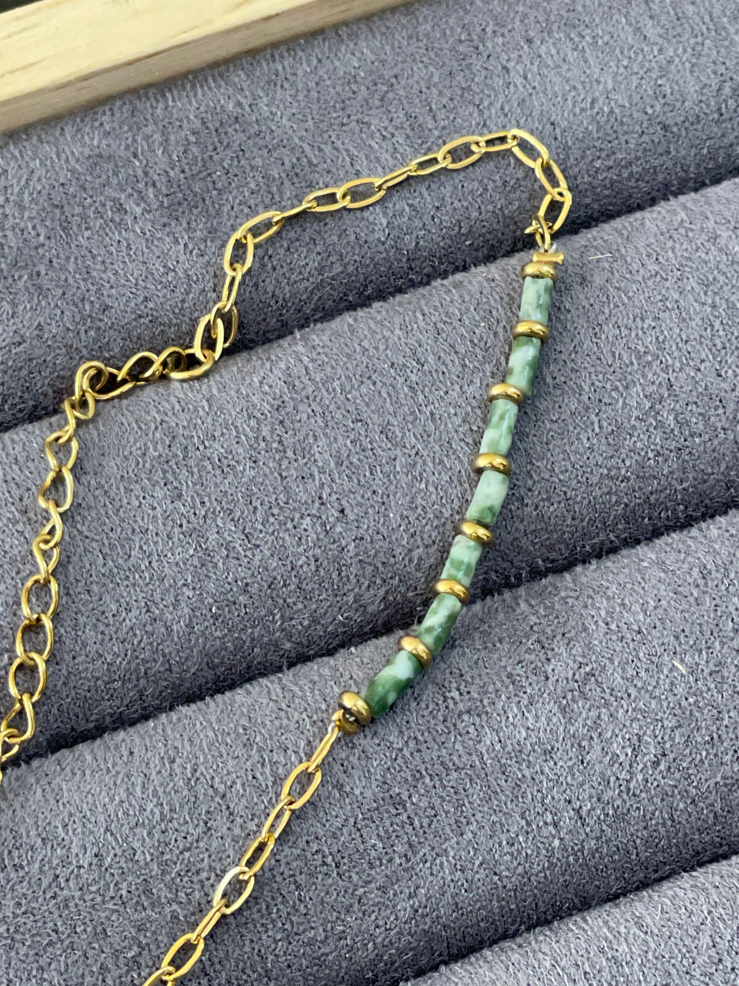 Serene Sage Minimalist Chain Bracelet