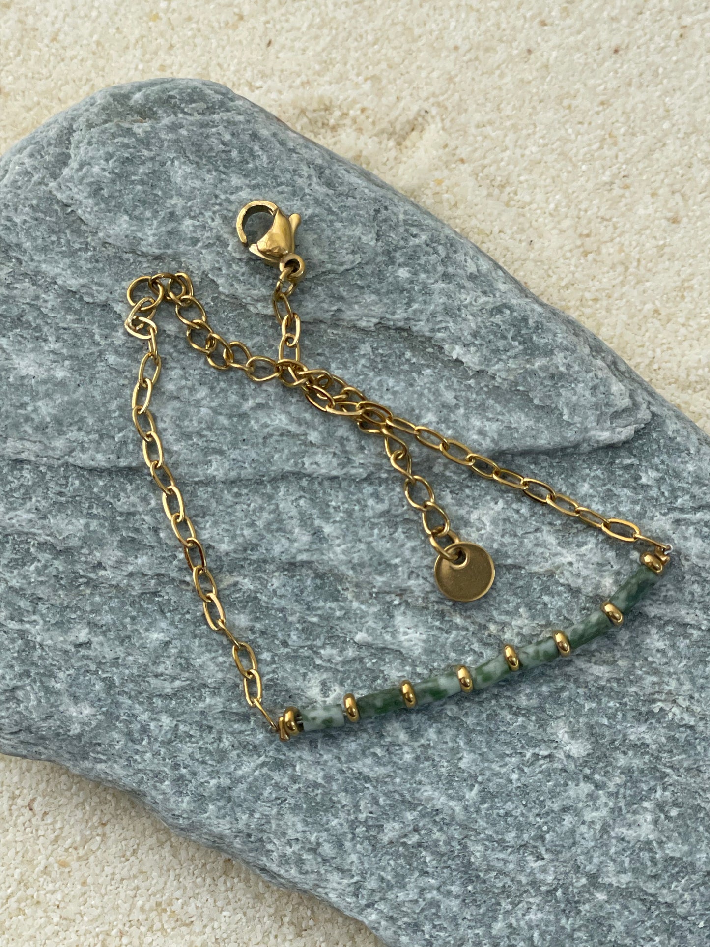 Serene Sage Minimalist Chain Bracelet