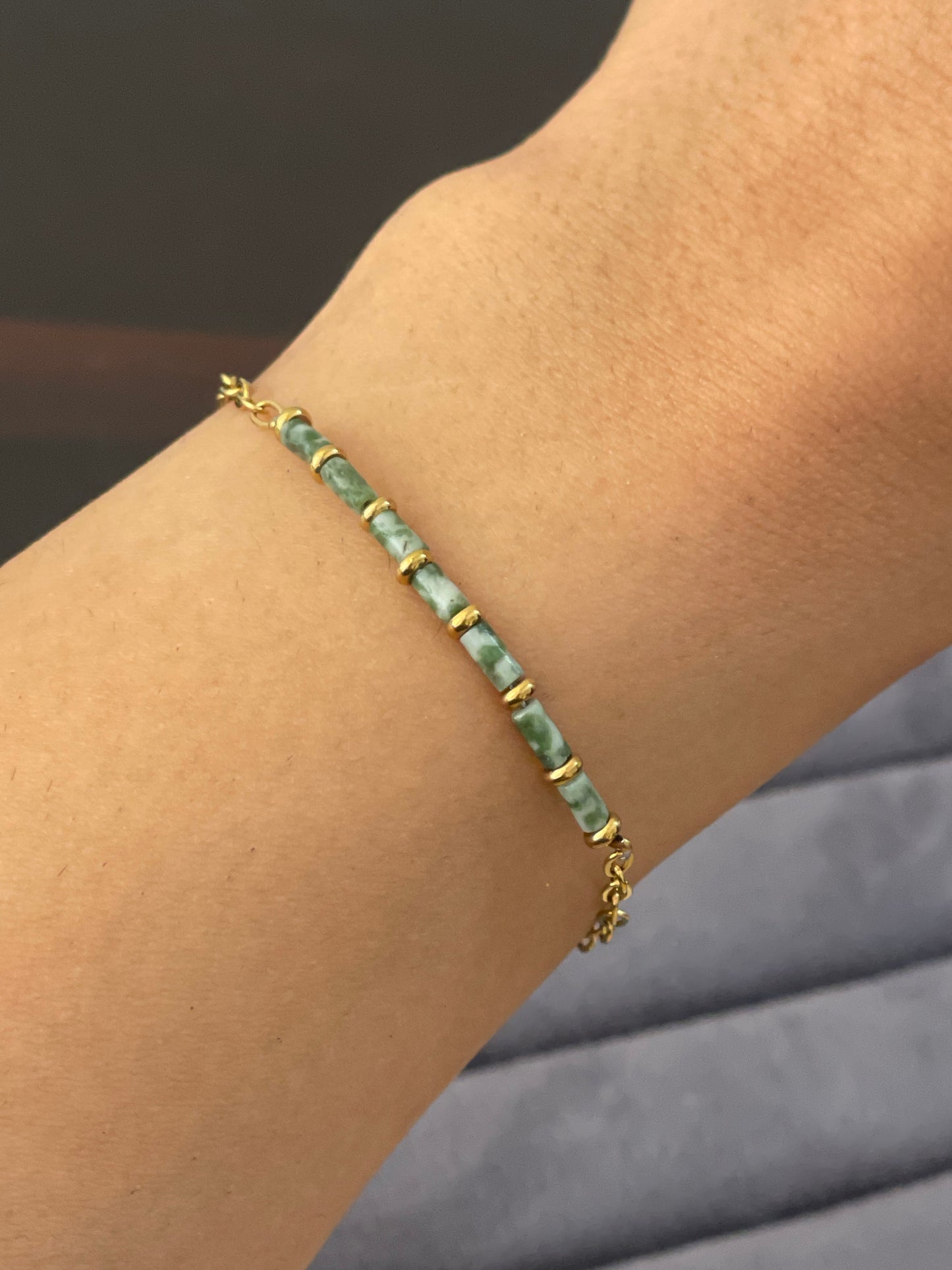 Serene Sage Minimalist Chain Bracelet