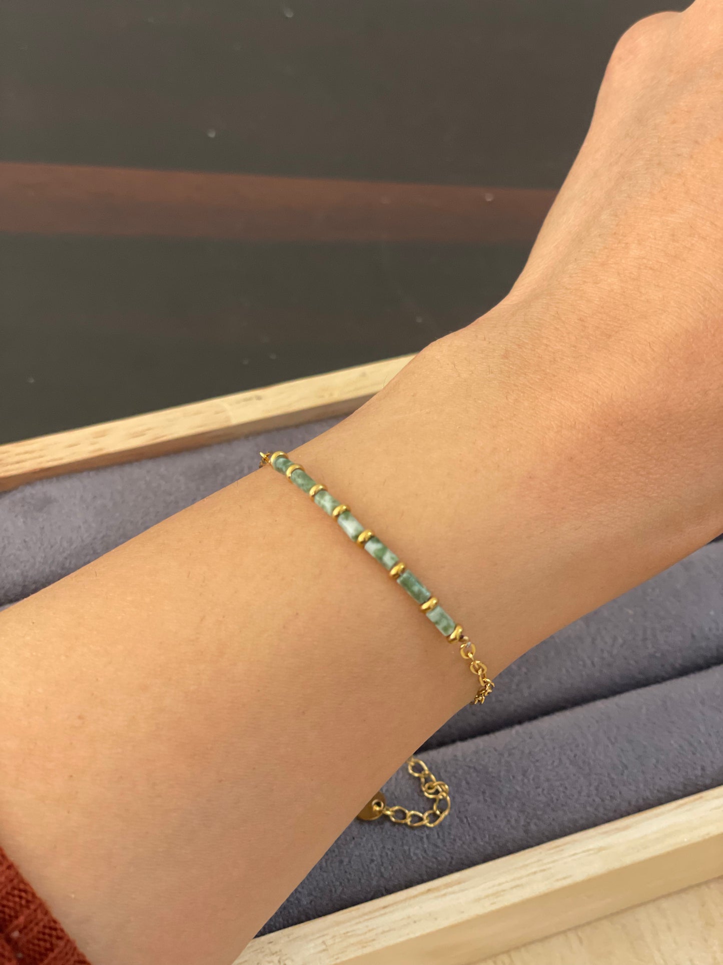 Serene Sage Minimalist Chain Bracelet