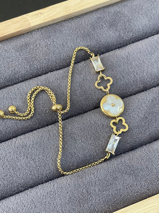 Gilded Flora Adjustable Bracelet