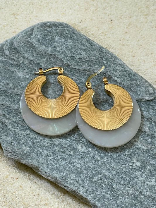 Resin and gold hoops