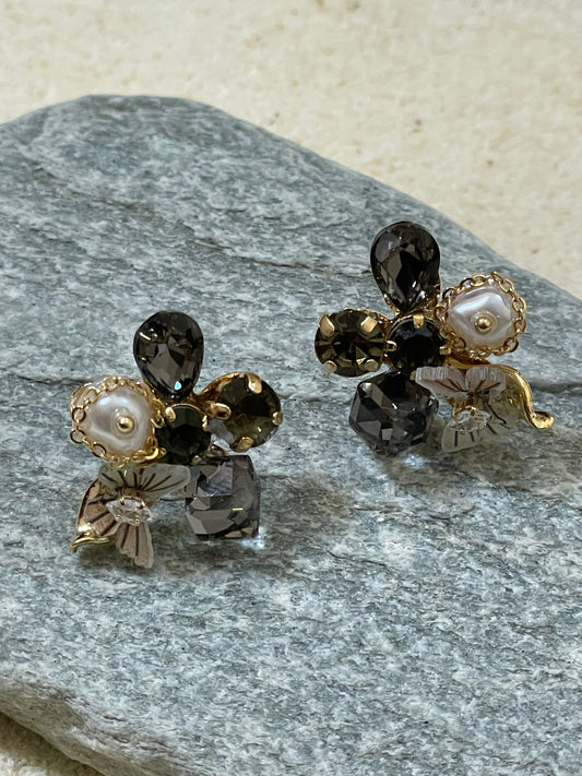 Crystal Blossom Cluster Earrings