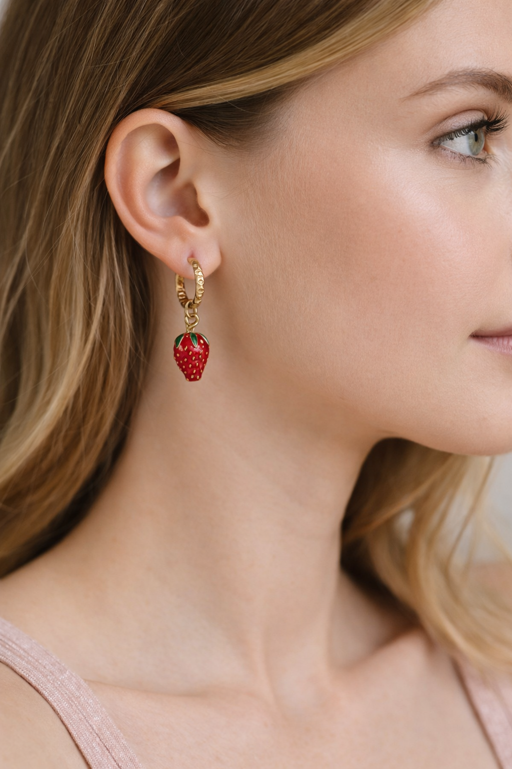 Strawberry Charm Huggies